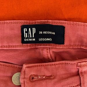 Worn once! Super cute pink GAP Jeggings, fringe detail